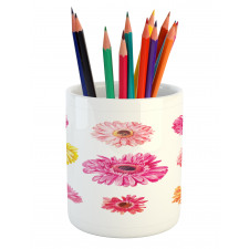 Pink Yellow Flowers Pencil Pen Holder