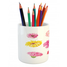 Pink Yellow Flowers Pencil Pen Holder