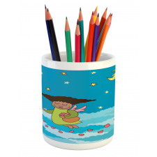 Cartoonish Sky at Night Pencil Pen Holder