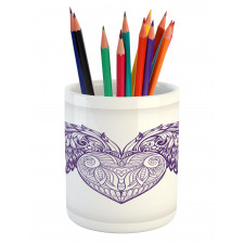 Heart Botany Ornate Pencil Pen Holder