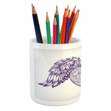 Heart Botany Ornate Pencil Pen Holder