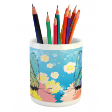 Butterflies on Flowers Pencil Pen Holder