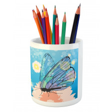 Butterflies on Flowers Pencil Pen Holder