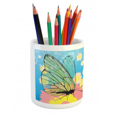 Butterflies on Flowers Pencil Pen Holder