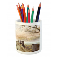 Fall Lake in Forest Pencil Pen Holder