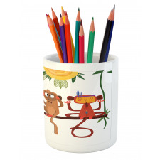 Animals Sitting Branch Pencil Pen Holder