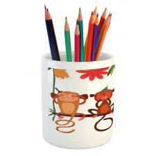 Animals Sitting Branch Pencil Pen Holder