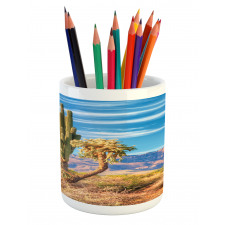 Landscape and Prickle Plant Pencil Pen Holder