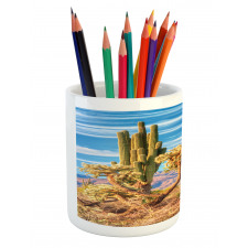 Landscape and Prickle Plant Pencil Pen Holder