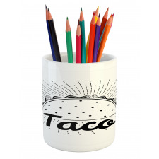 Mexican Taco Typography Art Pencil Pen Holder