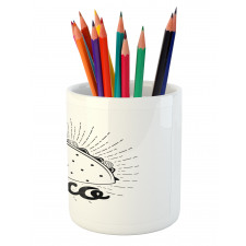 Mexican Taco Typography Art Pencil Pen Holder