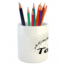 Mexican Taco Typography Art Pencil Pen Holder