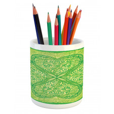 Traditional Heart Motif Pencil Pen Holder