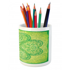 Traditional Heart Motif Pencil Pen Holder