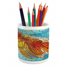 Stained Glass Mosaic Fish Art Pencil Pen Holder