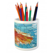 Stained Glass Mosaic Fish Art Pencil Pen Holder