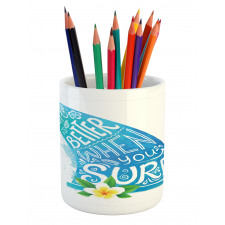 Wave with Bali Flower Pencil Pen Holder