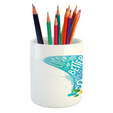 Wave with Bali Flower Pencil Pen Holder