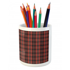 Plaid Composition Abstract Pencil Pen Holder