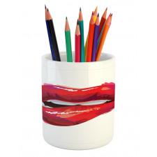 Woman Biting Lips Pencil Pen Holder