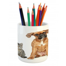 Cat Dog Animal Friends Pencil Pen Holder