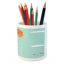 Flying Rabbit Balloons Sky Pencil Pen Holder