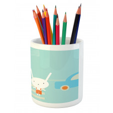 Traffic Rules Boy and Girl Pencil Pen Holder