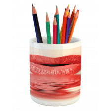 Female Blowing Kisses Pencil Pen Holder