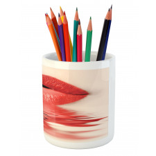 Female Blowing Kisses Pencil Pen Holder