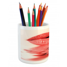 Female Blowing Kisses Pencil Pen Holder