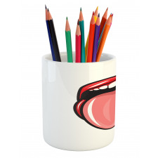 Open Mouth Tongue out Image Pencil Pen Holder