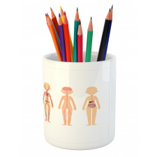 Female Body Anatomy Chart Pencil Pen Holder