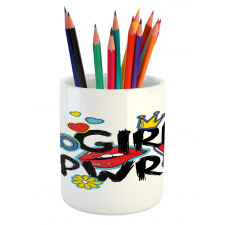 Girl Power with a Crown Pencil Pen Holder