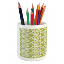 Tropical Fruit with Leaves Pencil Pen Holder