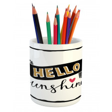 Grunge Effect Words Pencil Pen Holder