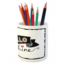 Grunge Effect Words Pencil Pen Holder