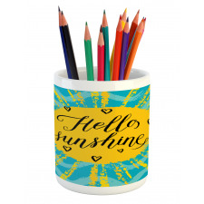 Sun Motif Stripes Pencil Pen Holder