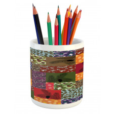 Colorful Pine Squares Art Pencil Pen Holder