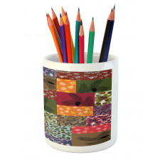 Colorful Pine Squares Art Pencil Pen Holder