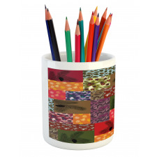 Colorful Pine Squares Art Pencil Pen Holder