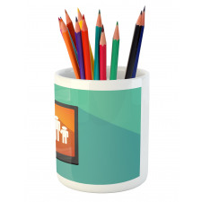 Cartoon Family Silhouette Pencil Pen Holder