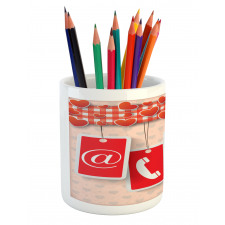 Phone and Hearts Pencil Pen Holder