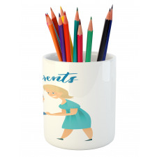 Woman and Mother Design Pencil Pen Holder