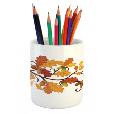 Autumn Oak Leaves and Acorns Pencil Pen Holder