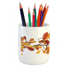 Autumn Oak Leaves and Acorns Pencil Pen Holder