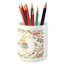 Egg Bunny Bloom Floral Frame Pencil Pen Holder