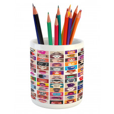 Cheerful Animated Portraits Pencil Pen Holder