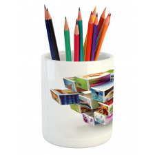 Colorful Life Style Photos Pencil Pen Holder