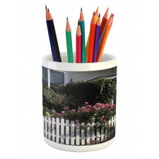 Floral Cozy House Garden Art Pencil Pen Holder