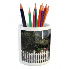 Floral Cozy House Garden Art Pencil Pen Holder